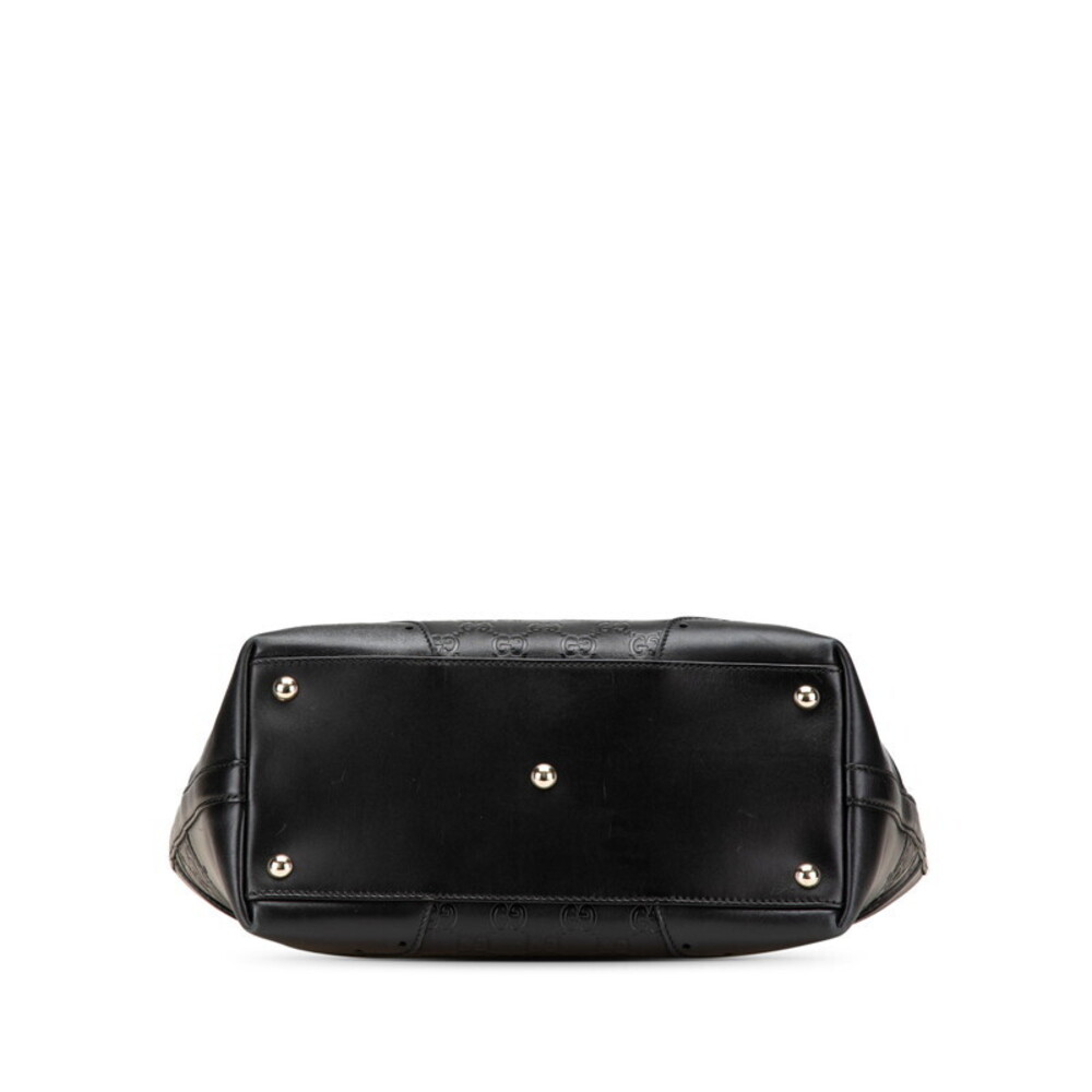 Gucci Guccissima Horsebit Handbag Tote Bag Black Leather - Picture 3 of 8